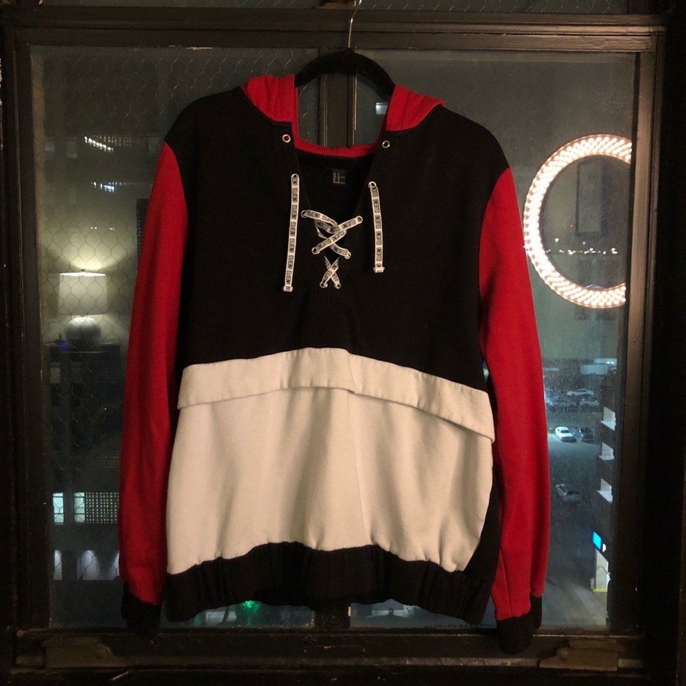 tri color hoodie